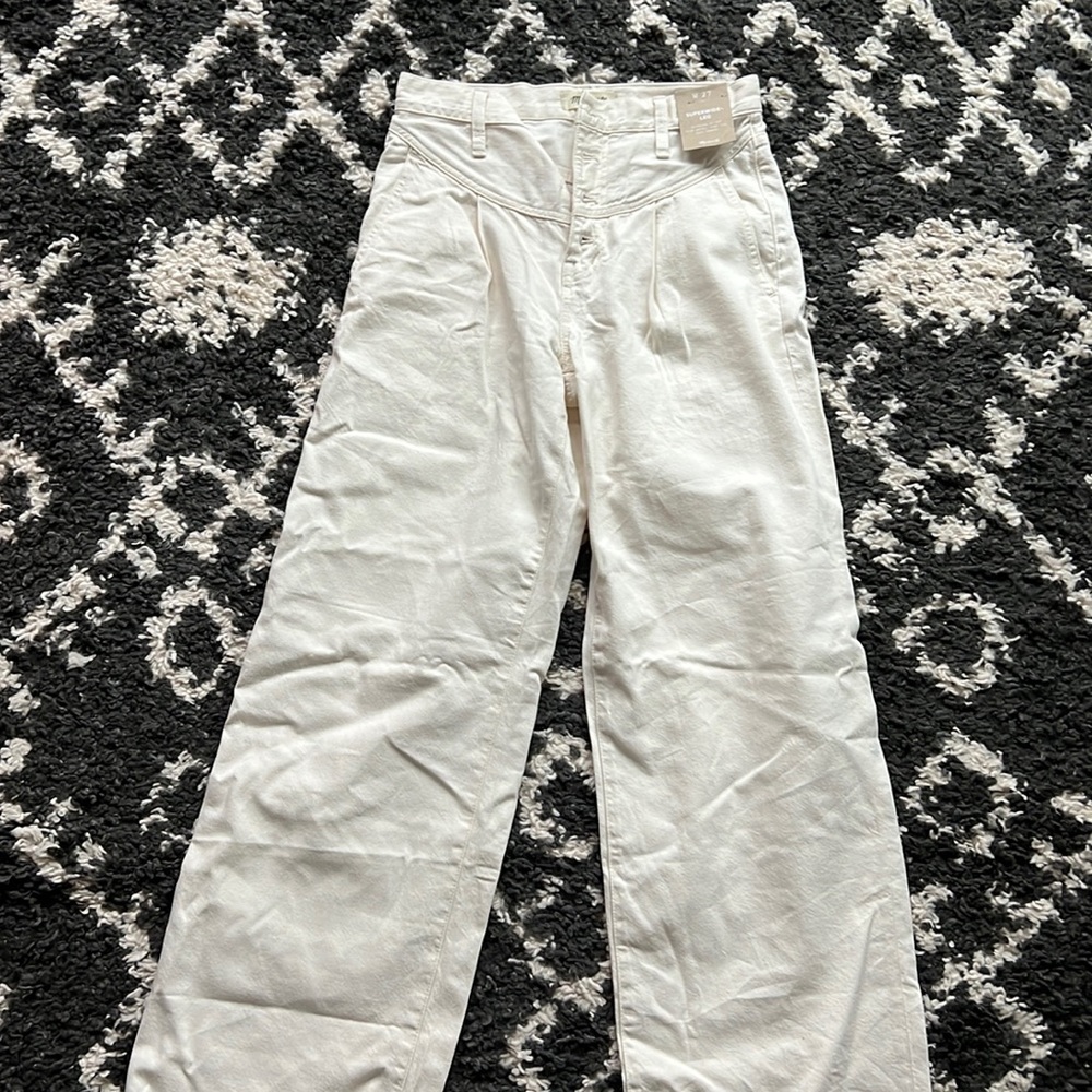 BRAND NEW WIDE LEG MADEWELL WHITE JEANS!